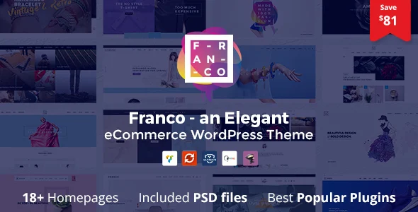 Franco - Elegant WooCommerce WordPress Theme WordPress theme homepage layout for a accessories WooCommerce store