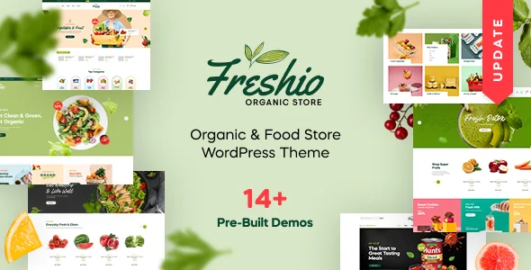 Freshio - Organic & Food Store WordPress Theme WordPress theme homepage layout for a agriculture WooCommerce store