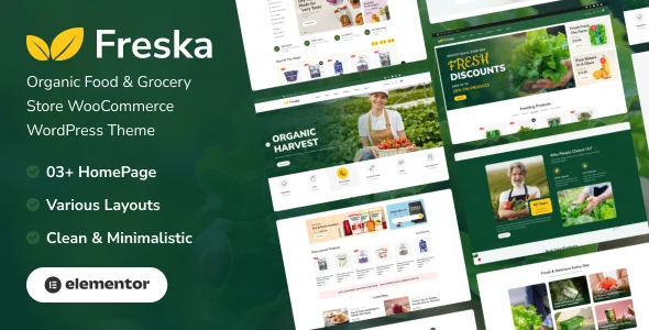 Freska - Organic Food & Grocery Store WooCommerce WordPress Theme WordPress theme homepage layout for a agriculture WooCommerce store