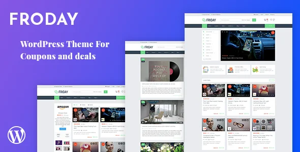 Froday – Coupons and Deals WordPress Theme WordPress theme homepage layout for a black friday WooCommerce store