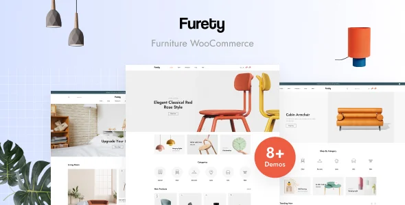 Furety – Furniture WooCommerce WordPress Theme with AI WordPress theme homepage layout for a clean WooCommerce store