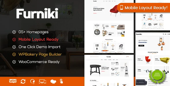 Furniki - Furniture Store & Interior Design WordPress WooCommerce Theme (Mobile Layout Ready) WordPress theme homepage layout for a architecture WooCommerce store