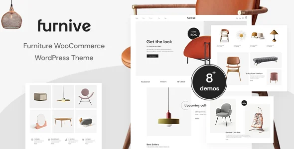 Furnive – Furniture WordPress Theme with AI WordPress theme homepage layout for a clean WooCommerce store