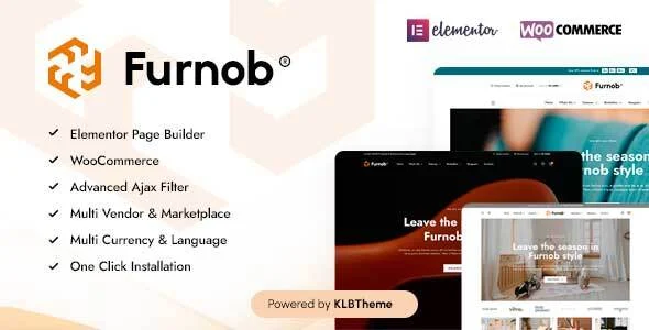Furnob - Furniture Store WooCommerce Theme WordPress theme homepage layout for a decor WooCommerce store