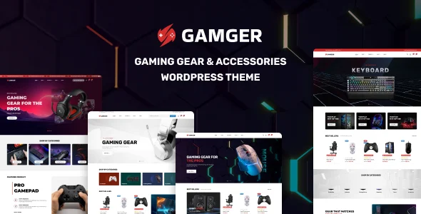 Gamger – Gaming Gear WooCommerce Theme with AI WordPress theme homepage layout for a esports WooCommerce store