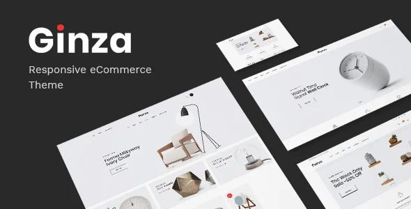 Ginza - Furniture Theme for WooCommerce WordPress WordPress theme homepage layout for a clean WooCommerce store