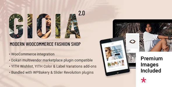Gioia - Modern Fashion Shop WordPress Theme WordPress theme homepage layout for a clothes WooCommerce store