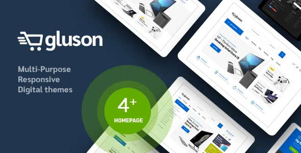 Gluson - Digital Theme for WooCommerce WordPress WordPress theme homepage layout for a accessories WooCommerce store