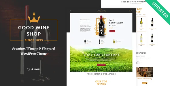 Good Wine | Vineyard & Winery Shop WordPress Theme WordPress theme homepage layout for a agriculture WooCommerce store