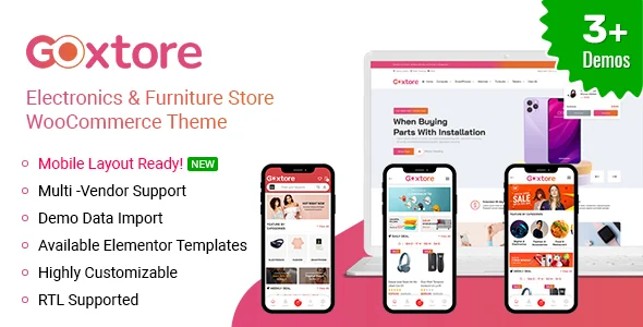 GOxtore - Multipurpose WooCommerce Theme WordPress theme homepage layout for a dokan WooCommerce store