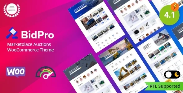 GRBid - Multi-Vendor Auctions Theme WordPress theme homepage layout for a auction WooCommerce store