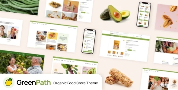 GreenPath - Organic Food Store WordPress Theme WordPress theme homepage layout for a elementor WooCommerce store
