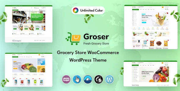 Groser - Grocery Store WooCommerce WordPress Theme WordPress theme homepage layout for a delivery WooCommerce store
