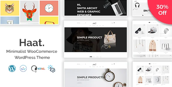 Haat - Minimalist WooCommerce WordPress Theme WordPress theme homepage layout for a creative WooCommerce store