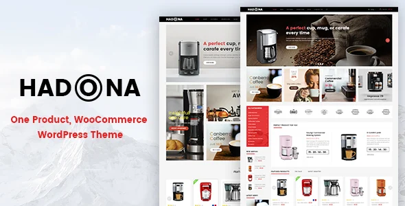 Hadona - One Product, WooCommerce WordPress Theme WordPress theme homepage layout for a beautiful WooCommerce store