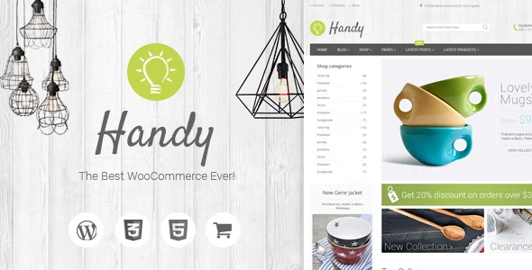 Handy - Handmade Items Marketplace Theme WordPress theme homepage layout for a e-commerce WooCommerce store