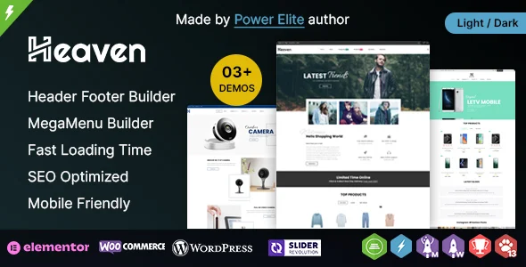 Heaven - Multipurpose Responsive WooCommerce Theme WordPress theme homepage layout for a apparel WooCommerce store