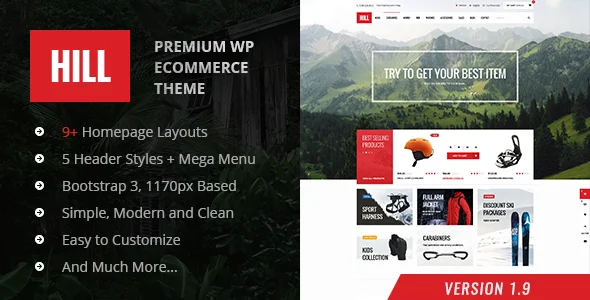 HILL - Premium Responsive WooCommerce Theme WordPress theme homepage layout for a auto car WooCommerce store
