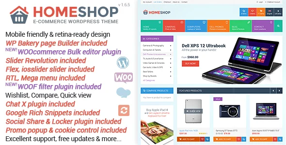Home Shop - WooCommerce Theme WordPress theme homepage layout for a colorful WooCommerce store
