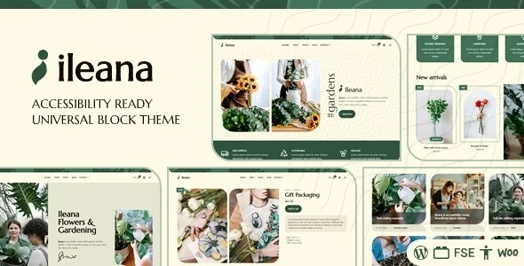 Ileana - Local Shop Full Site Editing WordPress Block Theme WordPress theme homepage layout for a Accessibility Ready WooCommerce store