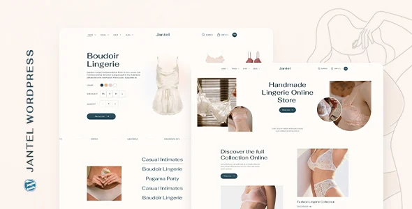 Jantel - Lingerie & Fashion Store WordPress Theme WordPress theme homepage layout for a bikini WooCommerce store