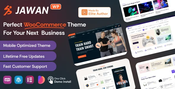 Jawan Gym & Sports Store WooCommerce Theme WordPress theme homepage layout for a activewear WooCommerce store