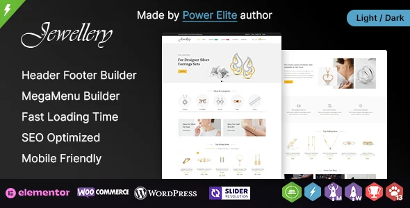 Jewellery WP - Elementor WooCommerce Responsive Theme WordPress theme homepage layout for a creative WooCommerce store