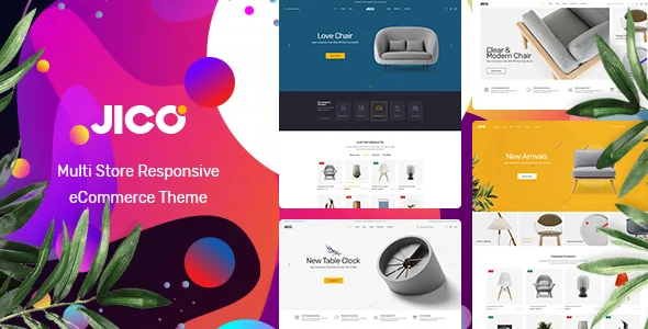 Jico - Furniture & Home Decor for WooCommerce WordPress WordPress theme homepage layout for a accessories WooCommerce store