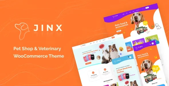 Jinx - Pet Shop & Veterinary WooCommerce Theme WordPress theme homepage layout for a animal store WooCommerce store