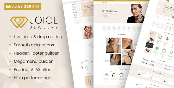 Joice - Jewelry & Watches Store WordPress Theme WordPress theme homepage layout for a accessories store WooCommerce store
