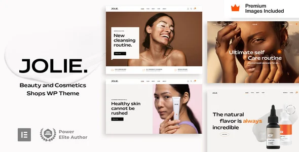 Jolie - Cosmetic Shop Store WordPress theme homepage layout for a beauty WooCommerce store