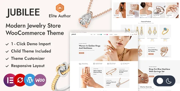 Jubilee - Jewelry Store WordPress WooCommerce Theme WordPress theme homepage layout for a beauty WooCommerce store