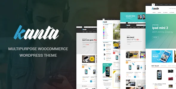 Kanta - Multipurpose WooCommerce WordPress Theme WordPress theme homepage layout for a digital WooCommerce store