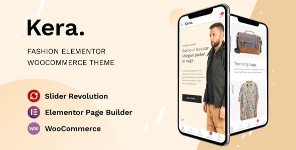Kera - Fashion Elementor WooCommerce Theme WordPress theme homepage layout for a clean WooCommerce store