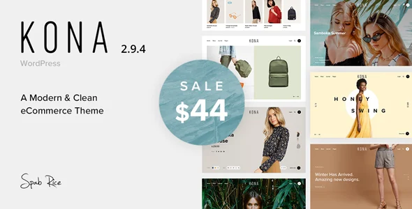 Kona - Modern & Clean eCommerce WordPress Theme WordPress theme homepage layout for a ajax filter WooCommerce store