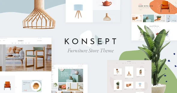 Konsept - Furniture Store WordPress Theme WordPress theme homepage layout for a ceramics WooCommerce store