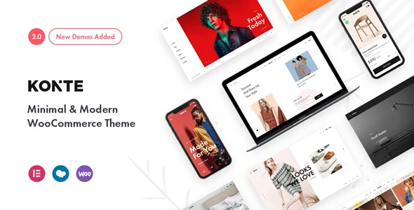 Konte - Minimal & Modern WooCommerce WordPress Theme WordPress theme homepage layout for a clean WooCommerce store