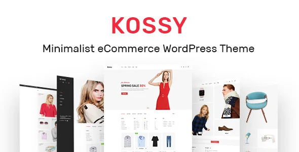 Kossy - Minimalist eCommerce WordPress Theme WordPress theme homepage layout for a fashion WooCommerce store