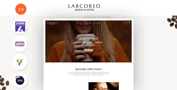 Larcorso - Coffee Shop WooCommerce Theme WordPress theme homepage layout for a auto parts WooCommerce store