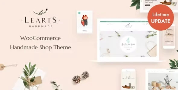 LeArts - Handmade Shop WooCommerce WordPress Theme WordPress theme homepage layout for a art WooCommerce store