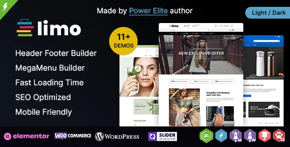 Limo WP - Elementor Multi-purpose WooCommerce Theme WordPress theme homepage layout for a accessories WooCommerce store