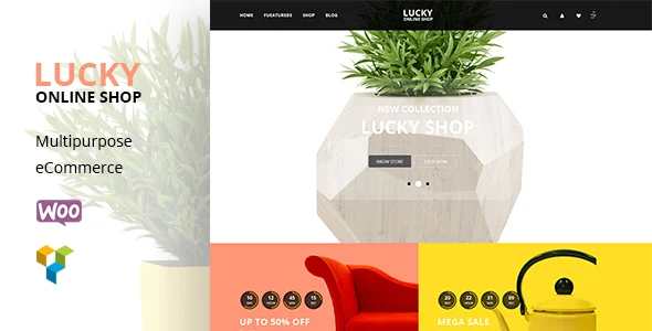 Lucky Furniture - RTL WooCommerce WordPress Theme WordPress theme homepage layout for a auto parts WooCommerce store