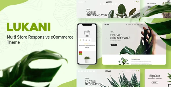 Lukani - Plant Store Theme for WooCommerce WordPress WordPress theme homepage layout for a clean WooCommerce store