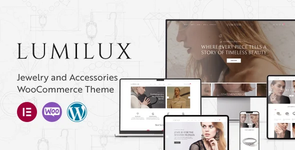 Lumilux - Jewelry and Accessories WooCommerce Theme WordPress theme homepage layout for a accessories WooCommerce store