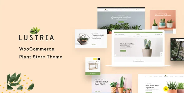 Lustria - MultiPurpose Plant Store WordPress Theme WordPress theme homepage layout for a ecommerce WooCommerce store