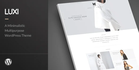 Luxi - Luxury Elegant WooCommerce WordPress Theme WordPress theme homepage layout for a blog WooCommerce store