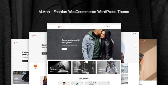 M.Anh - Fashion WooCoommerce WordPress Theme WordPress theme homepage layout for a ecommerce WooCommerce store