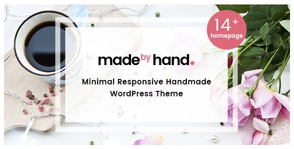 MadebyHand - Minimal Handmade eCommerce WordPress Theme WordPress theme homepage layout for a craft industry WooCommerce store