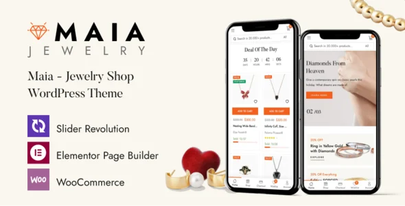 Maia - Jewelry Shop WordPress Theme WordPress theme homepage layout for a beauty WooCommerce store