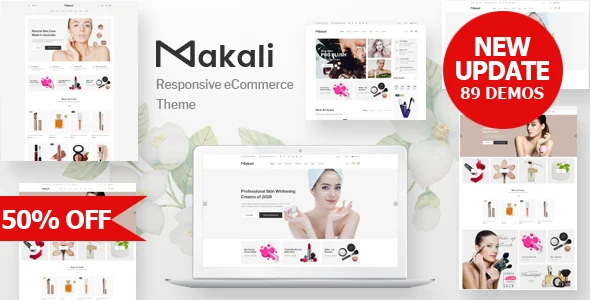 Makali - Multipurpose Theme for WooCommerce WordPress WordPress theme homepage layout for a beauty WooCommerce store